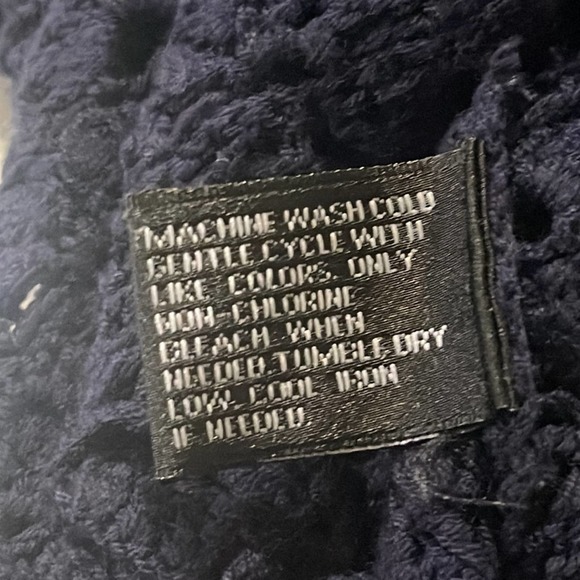 Saks Fifth Avenue Navy Blue Open Knit Sweater Women's Size Medium - Picture 4 of 6